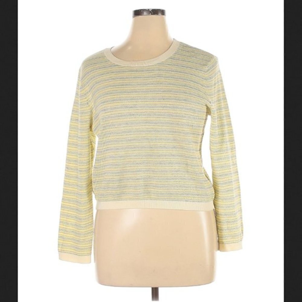 Veronica Beard Sweater XL NWT Boise Yellow Multi Nordstrom Luxury Thin Knit - Picture 4 of 15